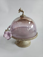 EHAIKA Cake Dome – Enamelled Aluminium Morning Glory Flower With Ombre Lilac Coloured Class