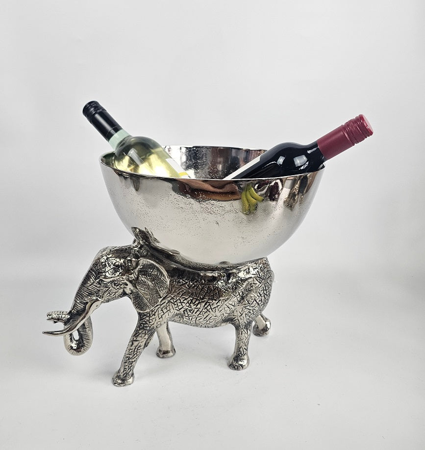 EHAIKA Wine Chiller / Fruits Bowl On Elephant Sculpture - Safari Decorative Serving Tableware - SG Stock