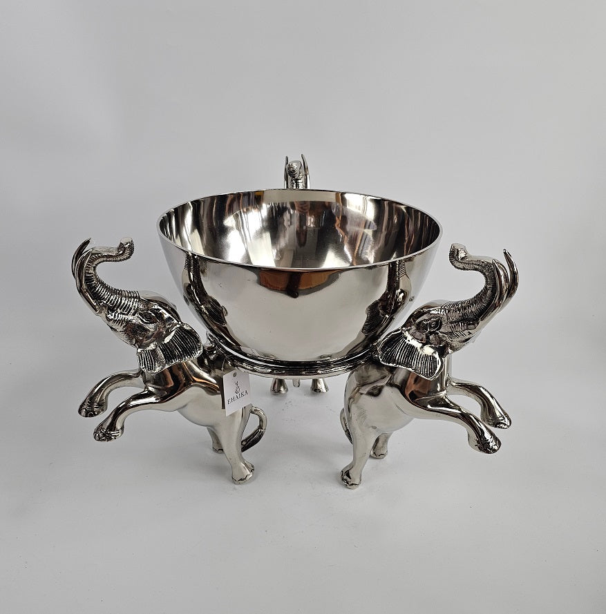 EHAIKA Large Wine Chiller / Fruits Bowl On Elephant Sculpture - Safari Decorative Serving Tableware - SG Stock