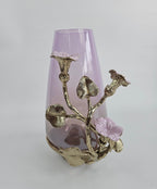 EHAIKA Flower Vase – Enamelled Aluminium Morning Glory Flower With Ombre Lilac Coloured Class