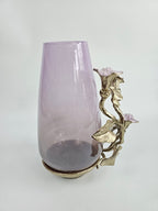 EHAIKA Flower Vase – Enamelled Aluminium Morning Glory Flower With Ombre Lilac Coloured Class