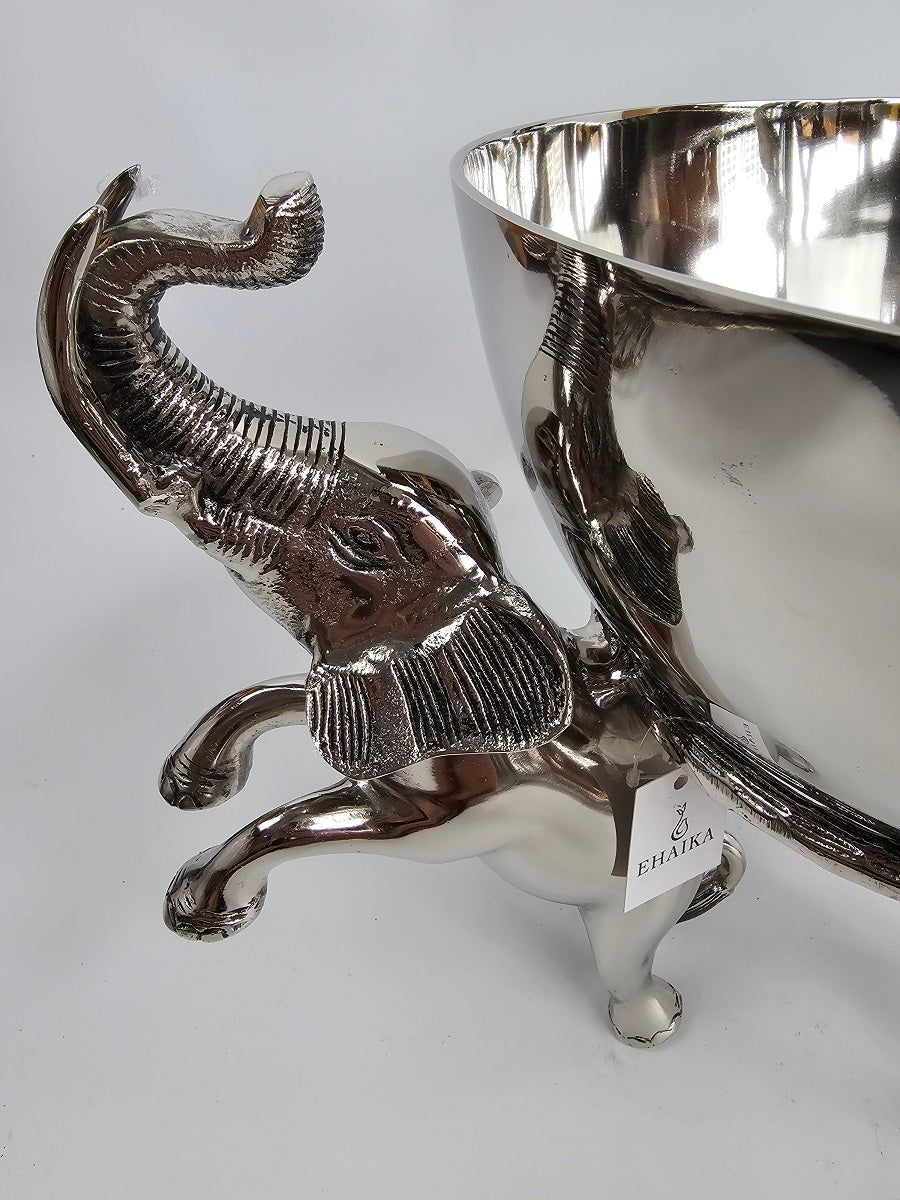 EHAIKA Large Wine Chiller / Fruits Bowl On Elephant Sculpture - Safari Decorative Serving Tableware - SG Stock