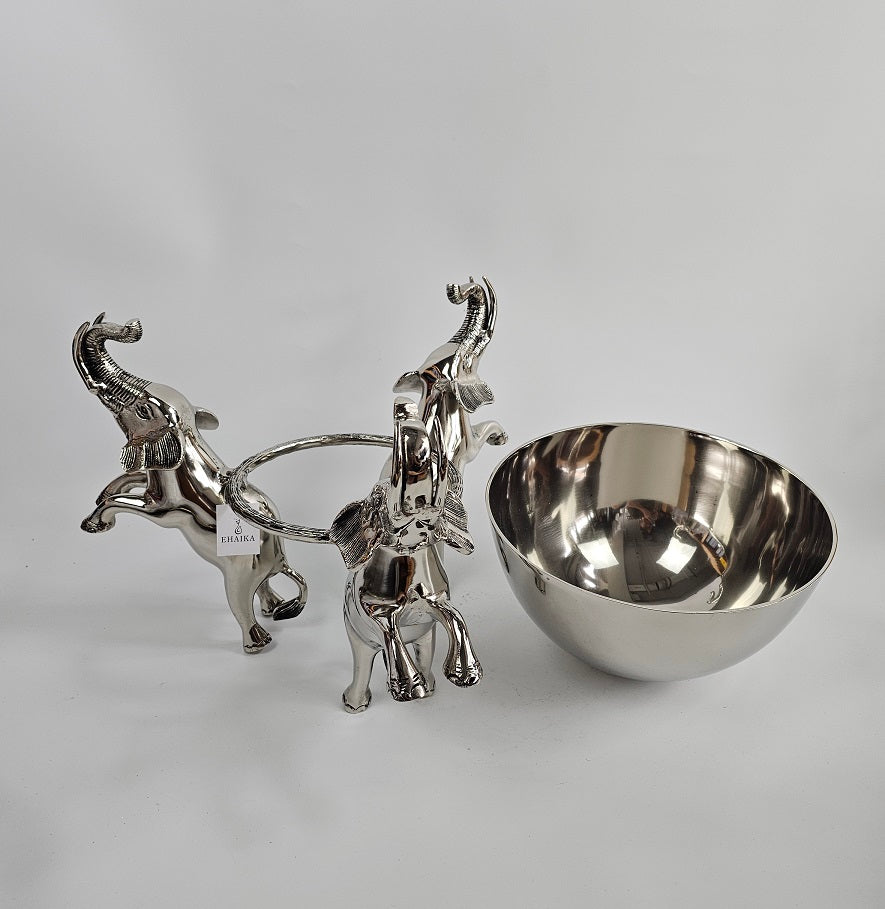 EHAIKA Large Wine Chiller / Fruits Bowl On Elephant Sculpture - Safari Decorative Serving Tableware - SG Stock