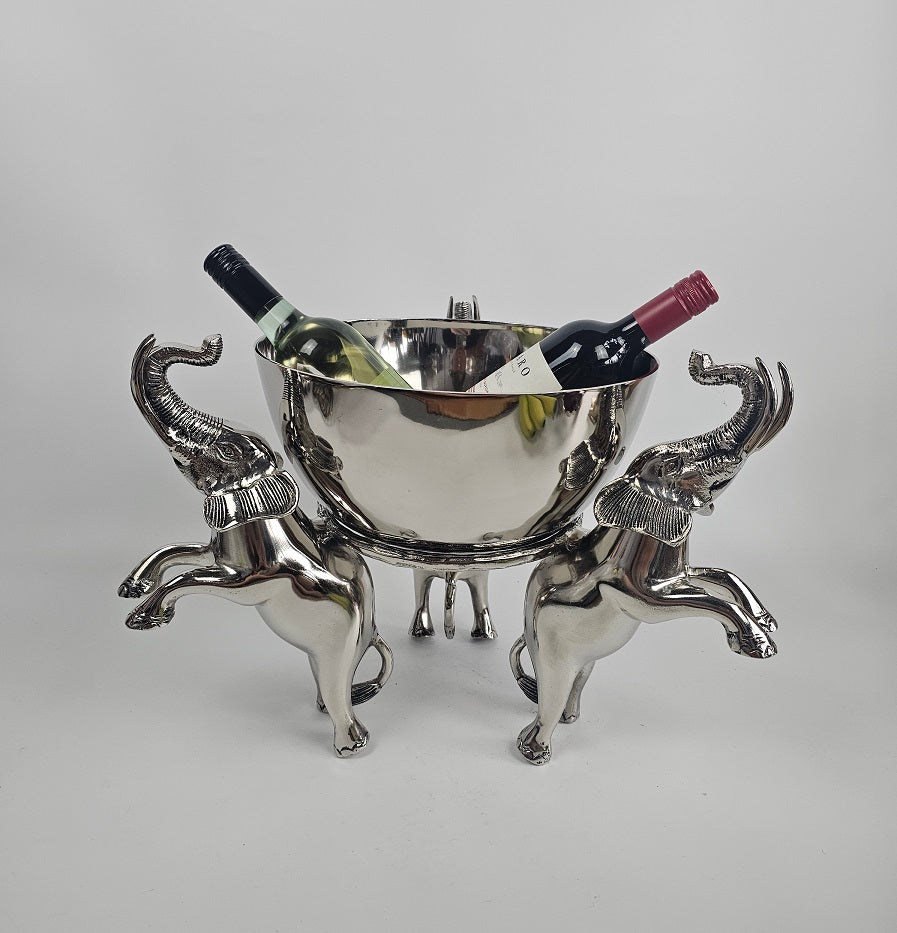 EHAIKA Large Wine Chiller / Fruits Bowl On Elephant Sculpture - Safari Decorative Serving Tableware - SG Stock