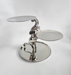 EHAIKA 3 Tier Cake / Fruits Plate On Elephant Sculpture - Safari Decorative Serving Tableware