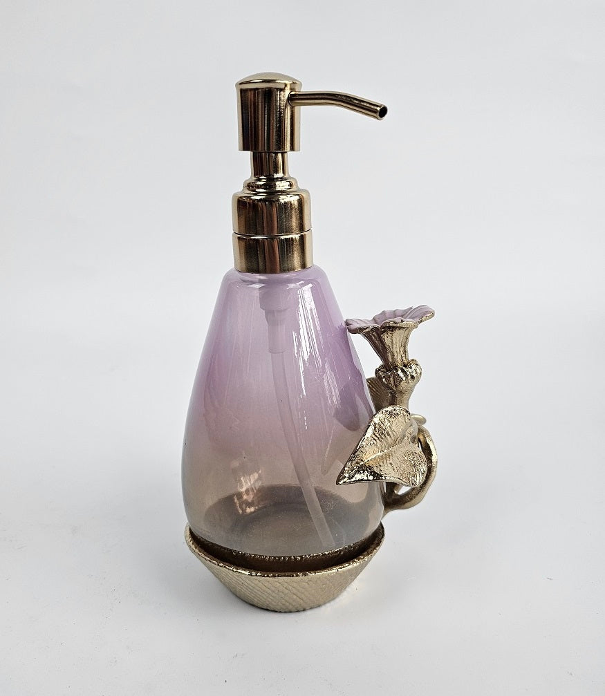 EHAIKA Soap Dispenser – Enamelled Aluminium Morning Glory Flower With Ombre Lilac Coloured Class