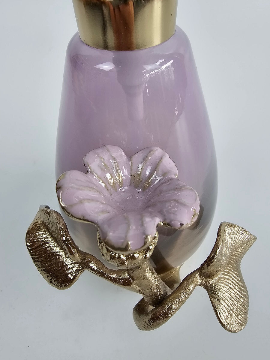 EHAIKA Soap Dispenser – Enamelled Aluminium Morning Glory Flower With Ombre Lilac Coloured Class