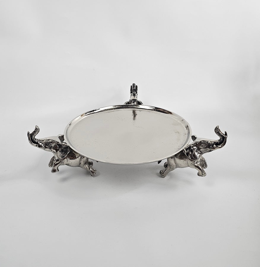 EHAIKA Cake / Fruits Serving Plate On 3 Elephant Sculpture - Safari Decorative Serving Tableware