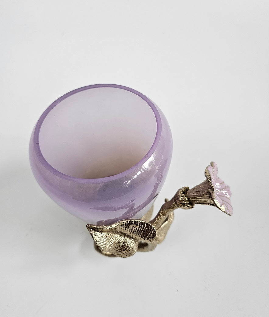 EHAIKA Toothbrush Holder – Enamelled Aluminium Morning Glory Flower With Ombre Lilac Coloured Class