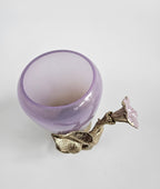 EHAIKA Toothbrush Holder – Enamelled Aluminium Morning Glory Flower With Ombre Lilac Coloured Class