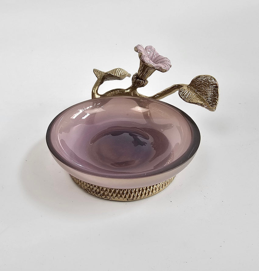 EHAIKA Soap Dish – Enamelled Aluminium Morning Glory Flower With Ombre Lilac Coloured Class