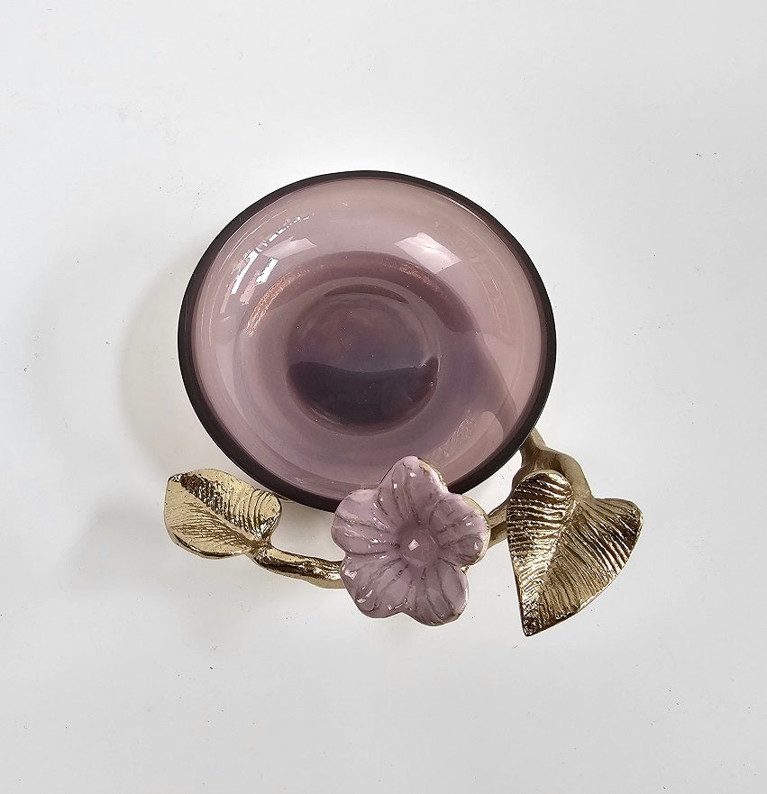 EHAIKA Soap Dish – Enamelled Aluminium Morning Glory Flower With Ombre Lilac Coloured Class