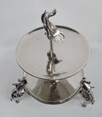 EHAIKA 2 Tier Cake / Fruits Serving Plate On Elephant Sculpture - Safari Decorative Serving Tableware