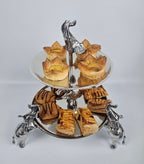 EHAIKA 2 Tier Cake / Fruits Serving Plate On Elephant Sculpture - Safari Decorative Serving Tableware