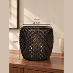 EHAIKA Designer Glass Flower Vase / Pillar Candle Holder, Handmade Diamond Cut Patterned
