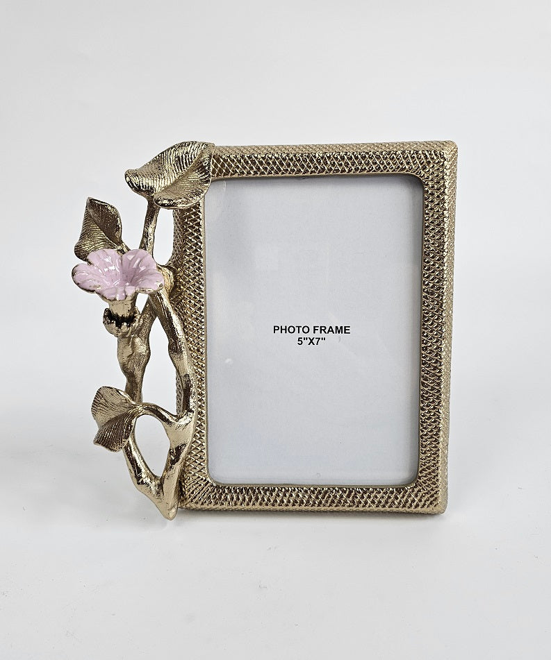 EHAIKA Photo Frame – Enamelled Aluminium Morning Glory Flower With Ombre Lilac Coloured Class