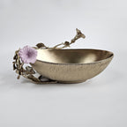 EHAIKA Salad Bowl – Enamelled Aluminium Morning Glory Flower With Ombre Lilac Coloured Class