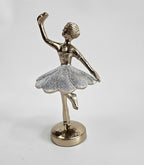 EHAIKA Ballerina Gold & Silver Colour Statue (Small) – Home Office Table Top Lady Ballet Dancer Sculpture Display Decoration Gift
