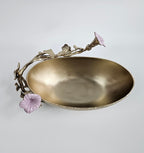 EHAIKA Salad Bowl – Enamelled Aluminium Morning Glory Flower With Ombre Lilac Coloured Class