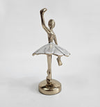 EHAIKA Ballerina Gold & Silver Colour Statue (Small) – Home Office Table Top Lady Ballet Dancer Sculpture Display Decoration Gift