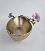 EHAIKA Salad Bowl – Enamelled Aluminium Morning Glory Flower With Ombre Lilac Coloured Class