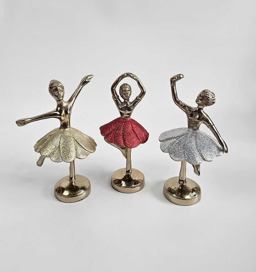 EHAIKA Ballerina Statue (Small - Set of 3) – Home Office Table Top Lady Ballet Dancer Sculpture Display Decoration Gift
