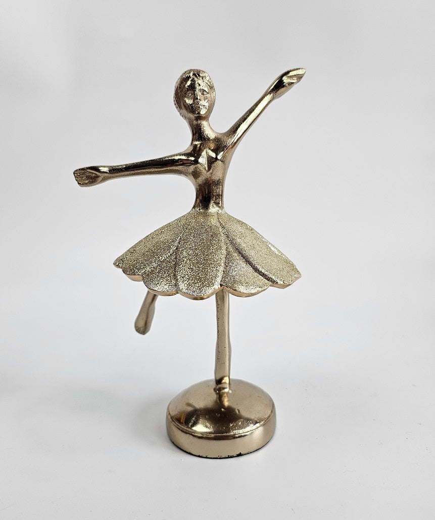 EHAIKA Ballerina Golden Sparkling Colour Statue (Small) – Home Office Table Top Lady Ballet Dancer Sculpture Display Decoration Gift