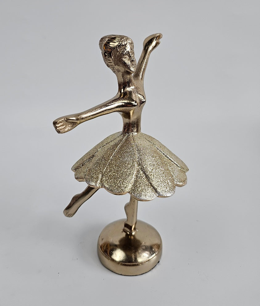 EHAIKA Ballerina Golden Sparkling Colour Statue (Small) – Home Office Table Top Lady Ballet Dancer Sculpture Display Decoration Gift