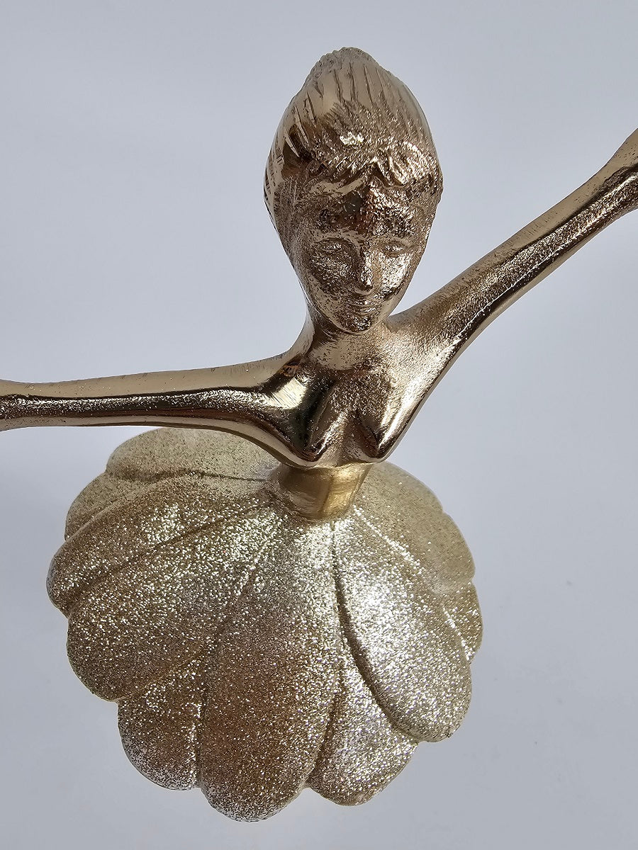 EHAIKA Ballerina Golden Sparkling Colour Statue (Small) – Home Office Table Top Lady Ballet Dancer Sculpture Display Decoration Gift