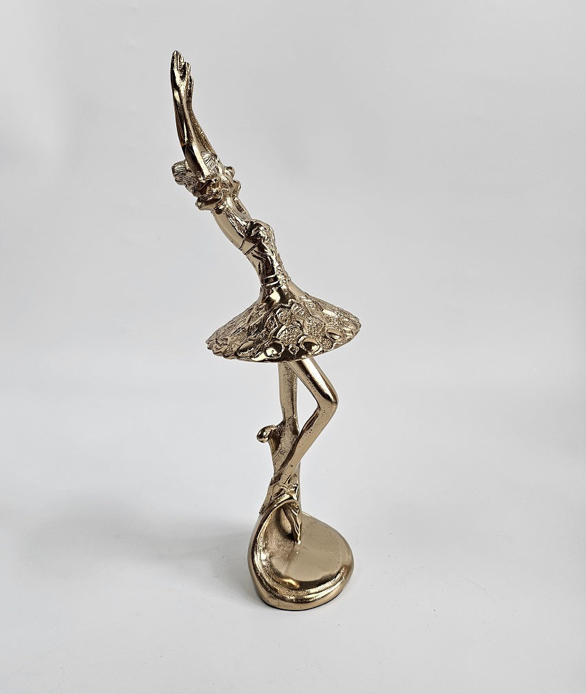 EHAIKA Ballerina Elegance Golden Colour Statue (Big) – Home Office Table Top Lady Ballet Dancer Sculpture Display Decoration Gift
