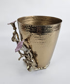 EHAIKA Wine Cooler Bucket – Enamelled Aluminium Morning Glory Flower With Ombre Lilac Coloured Class