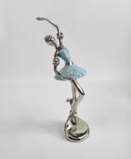 EHAIKA Ballerina Classical Silver & Blue Color Statue (Big) – Home Office Table Top Lady Ballet Dancer Sculpture Display Decoration Gift