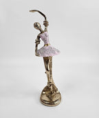 EHAIKA Ballerina Elegance Gold & Pink Colour Statue (Big) – Home Office Table Top Lady Ballet Dancer Sculpture Display Decoration Gift