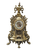 Antique english roman brass bronze sculpture home office tabletop clock watch