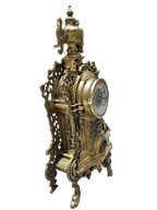 Antique english roman brass bronze sculpture home office tabletop clock watch