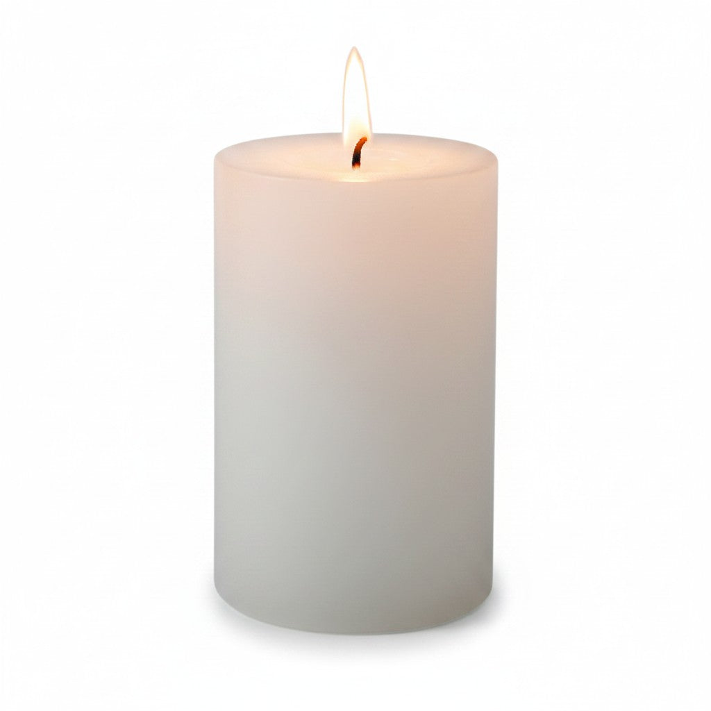 EHAIKA White Unscented Pillar Candle 5 x 7.5 cm – Fragrance Free, Smokeless, Dripless, 19 hours Long Burning