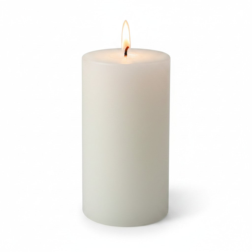 EHAIKA White Unscented Pillar Candle 7.5 x 15 cm – Fragrance Free, Smokeless, Dripless, 100 hours Long Burning