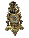 Antique English Roman brass bronze sculpture tabletop clock watch beauty and the beast look alike