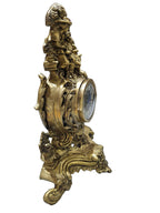 Antique English Roman brass bronze sculpture tabletop clock watch beauty and the beast look alike