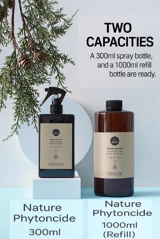 [Refill] BAS Air Freshener And Deodorizer, Phytoncide Scent, 1000ML - Made in Korea