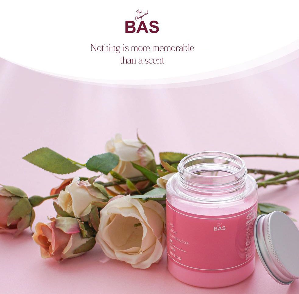 BAS MINI PLUS Pink Edition Floral Scent Deodorizer With Fragrance, 160g (Solid Type) - Made in Korea