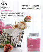 BAS MINI PLUS Pink Edition Floral Scent Deodorizer With Fragrance, 160g (Solid Type) - Made in Korea