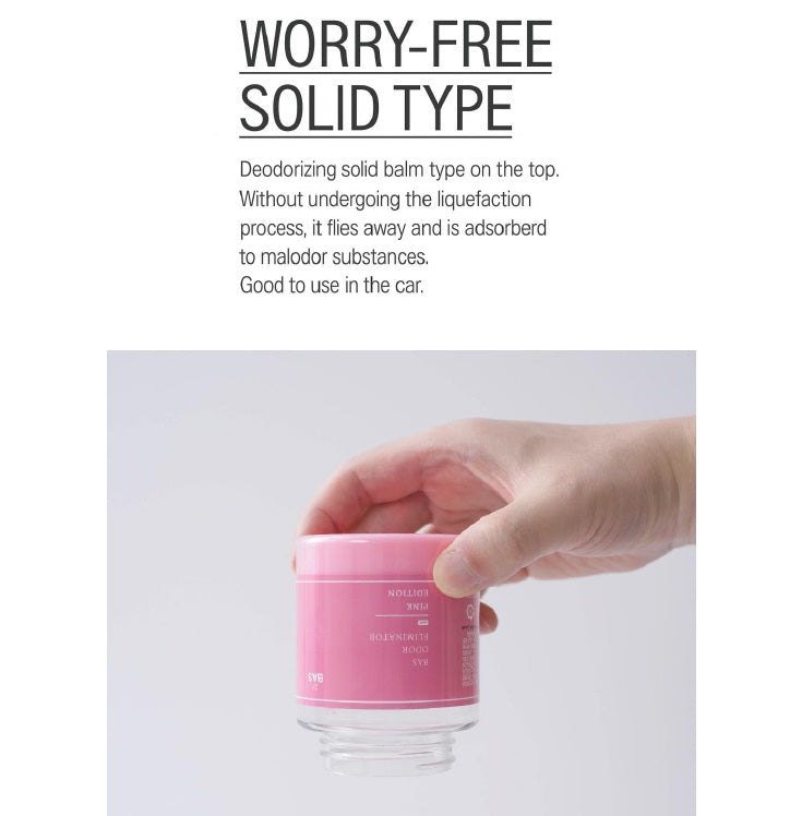 BAS MINI PLUS Pink Edition Floral Scent Deodorizer With Fragrance, 160g (Solid Type) - Made in Korea