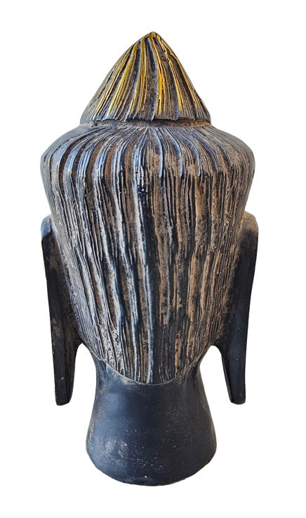 Brass Bronze Antique Buddha Head Decoration Home Office Temple