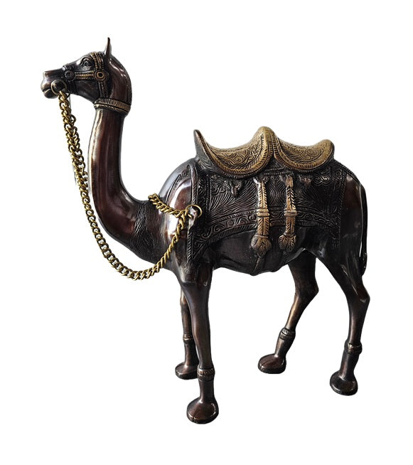 Brass Bronze Camel Divine Animal Statue Decoration Home Office Restaurant Display