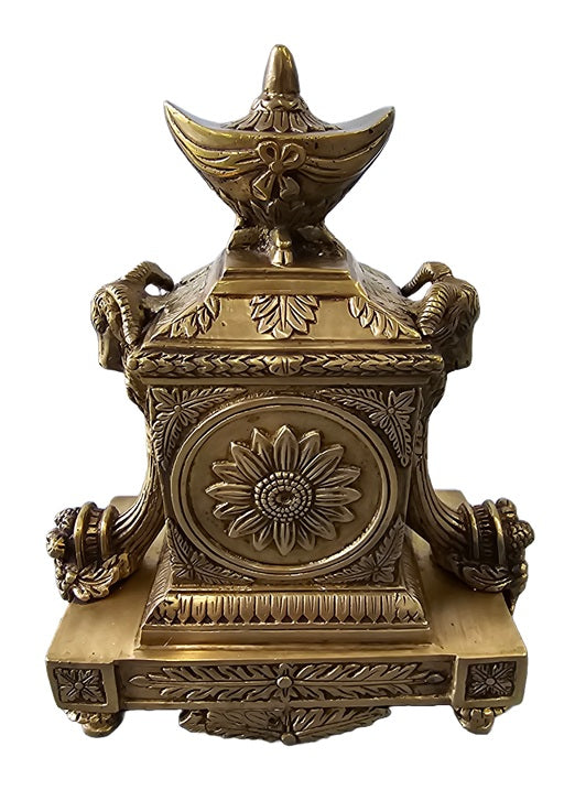Brass Bronze Tabletop Clock Antique Decoration Home Office Restaurant Display