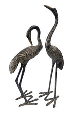 Brass Bronze Cranes Fengshui Nobility Pair Set Animal Statue Decoration Home Office Restaurant Display