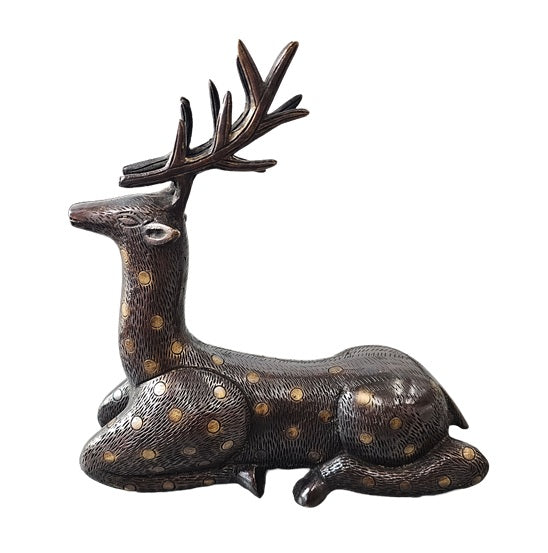 Brass Deer Longevity Animal Statue Decoration Home Office Restaurant Display