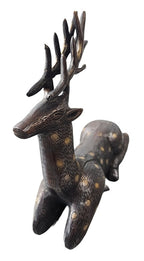 Brass Deer Longevity Animal Statue Decoration Home Office Restaurant Display