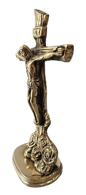 Brass Jesus Hanging On Cross Ornaments Decoration Home Office Church Display